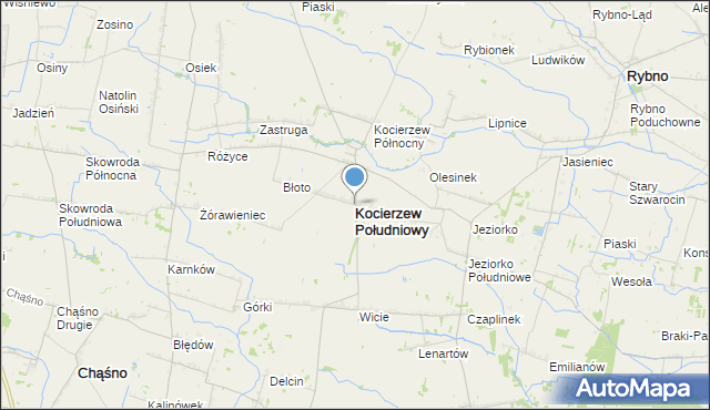 mapa Kocierzew Południowy, Kocierzew Południowy na mapie Targeo